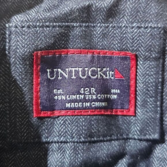 UNTUCKIT Cotton Linen Blend Blazer Jacket - Size 42R - Picture 8 of 8